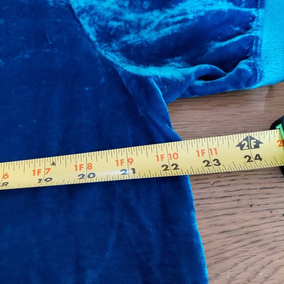 Johnny Was Dark Blue Velvet Top Tunic Rayon Silk Size Medium - Picture 8 of 9